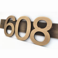 DINGYISIGN Customized Size 3D Metal Brass House Door Number Plate Adhesive Apartment Door Number Letters